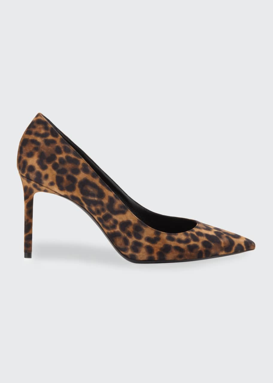 Saint Laurent Anja Leopard Suede Pumps Bergdorf Goodman