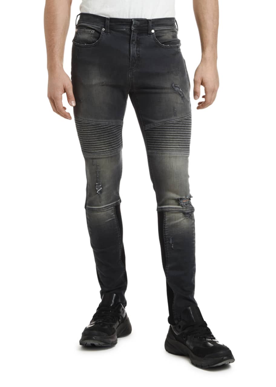 Neil Barrett Men's Skinny Biker Jeans - Bergdorf Goodman