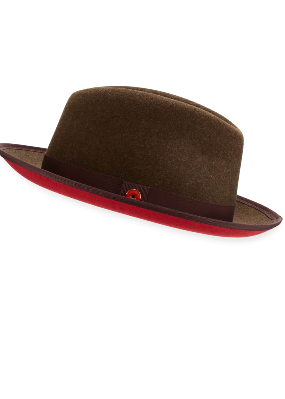 Mens Hats Fedora Hat With Red Brim Red Brim Fedora Classic