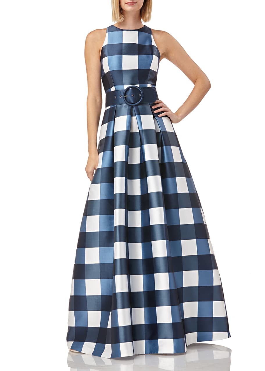 Kay unger gingham gown discount