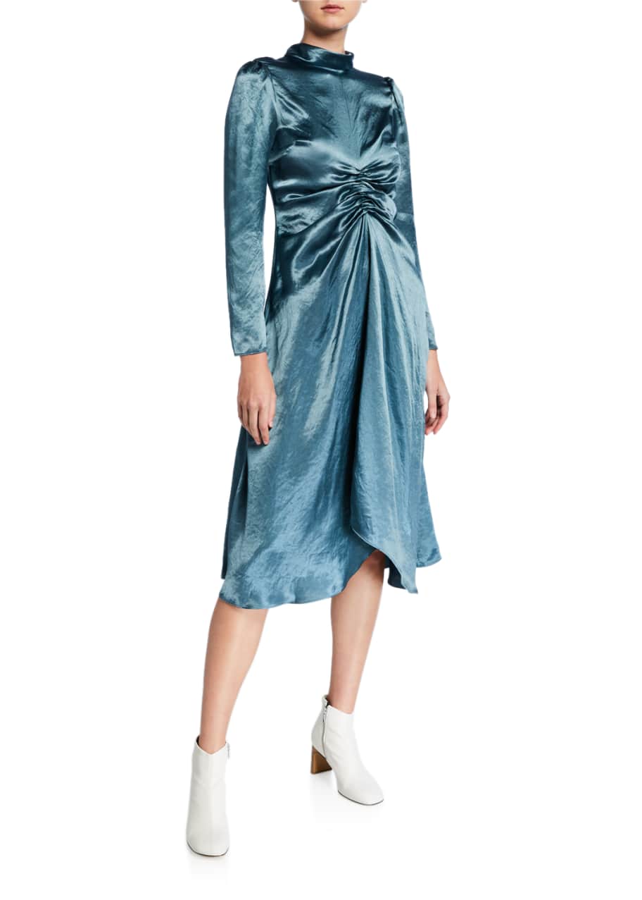 Crushed satin dress cheap
