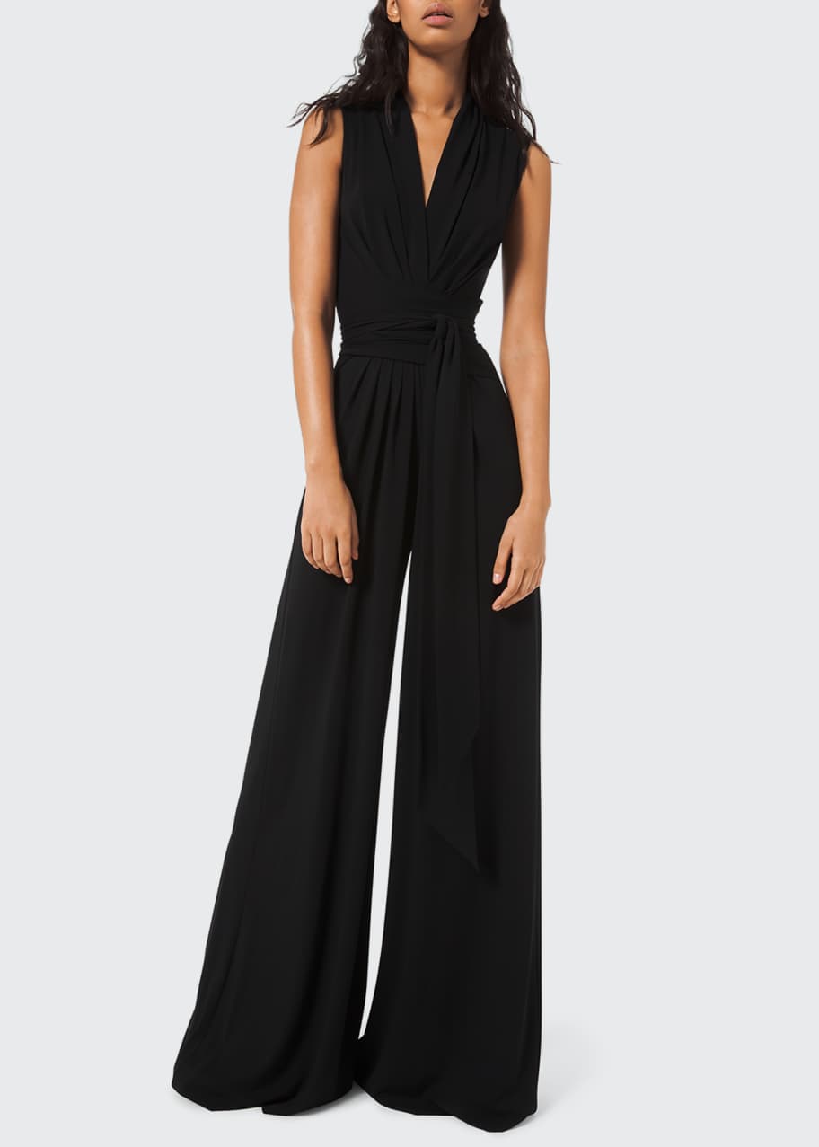 Michael Kors Collection Wrapped Jersey Palazzo Jumpsuit - Bergdorf Goodman