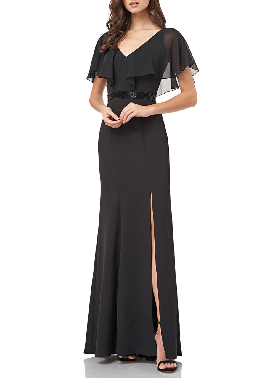 Carmen marc valvo clearance infusion crepe evening gown