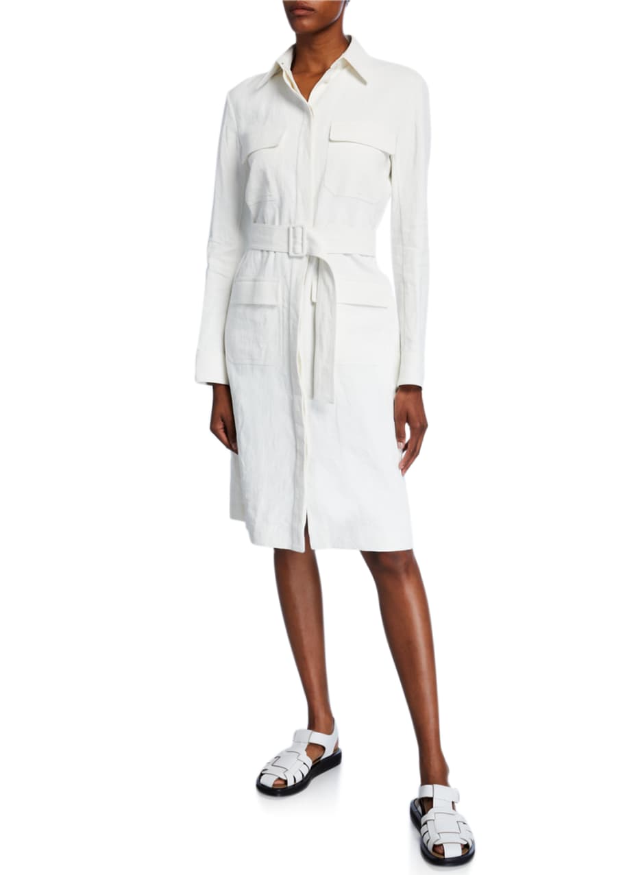 THE ROW Loeb Linen Belted Shirtdress - Bergdorf Goodman