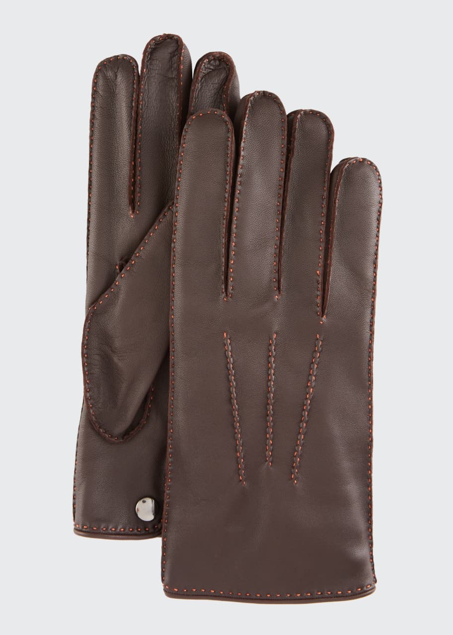 Mazzoleni Gloves Men's Spanish Entrefino Leather Gloves Bergdorf Goodman