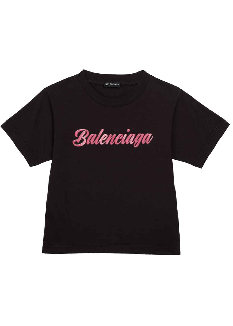 Balenciaga Kid's Script Logo Short-Sleeve T-Shirt, Size 2-10