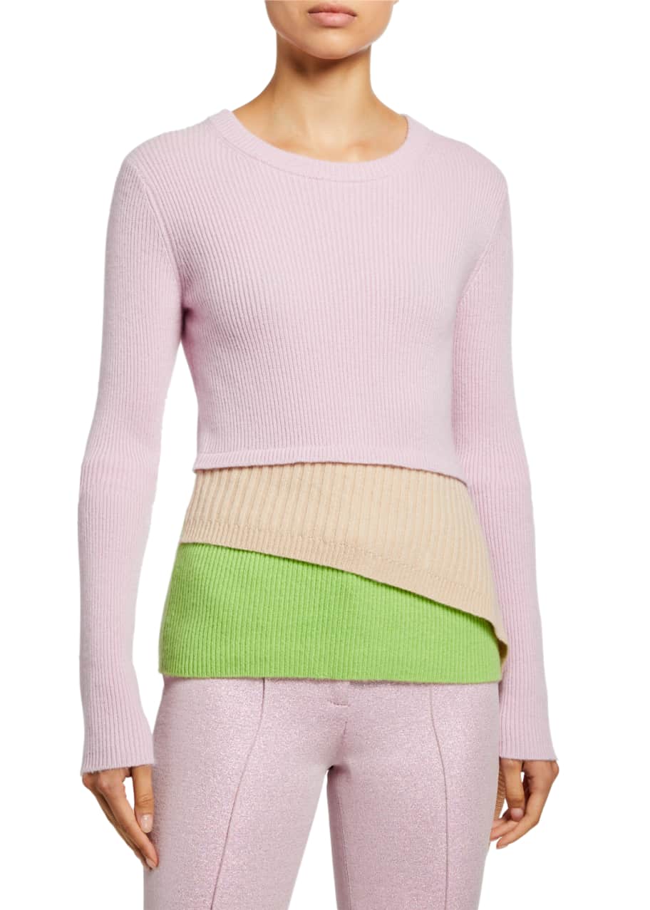 Sies Marjan Wool Cashmere Asymmetric Layered Sweater Bergdorf Goodman