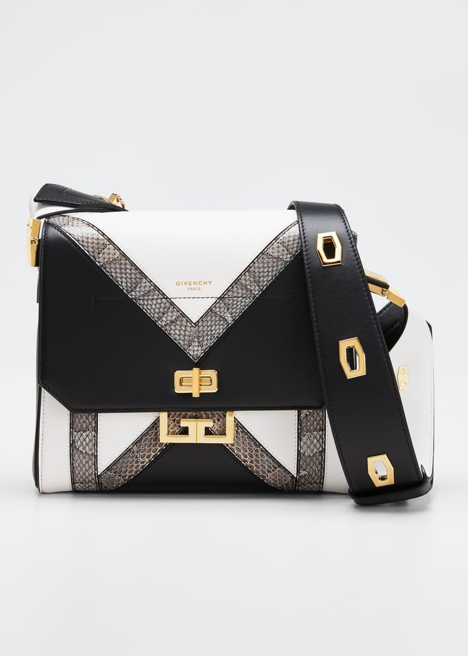 Eden Medium Colorblock Snakeskin Shoulder Bag