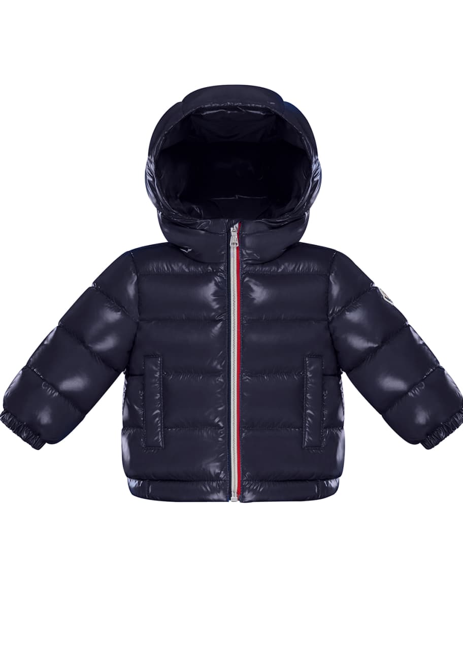 Image 1 of 1: New Aubert Quilted Shiny Nylon Hooded Puffer Jacket, Size 12M-3