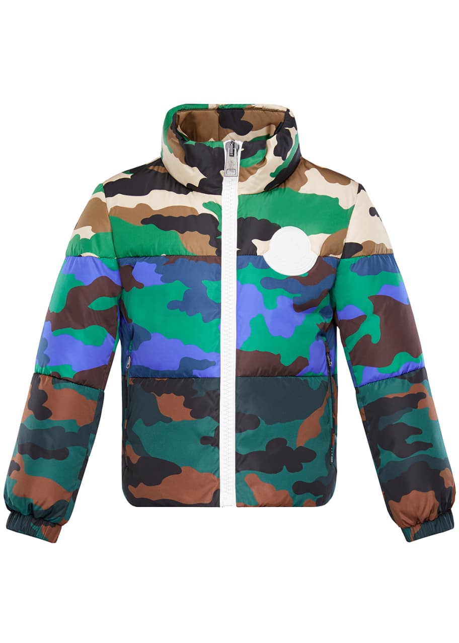 Image 1 of 1: Marchaud Mixed Camo-Print Puffer Jacket, Size 8-14