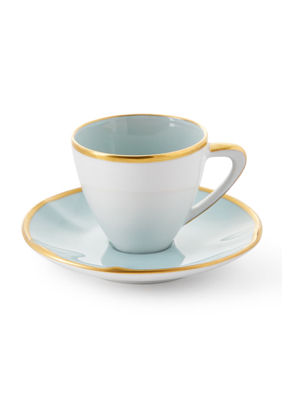 Image 1 of 1: Powder Blue Espresso Cup & Saucer