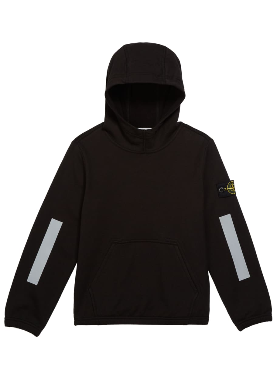 Image 1 of 1: Boys' Hooded Sweatshirt w/ Kangaroo Pocket & Reflective Tape, Size 8-10
