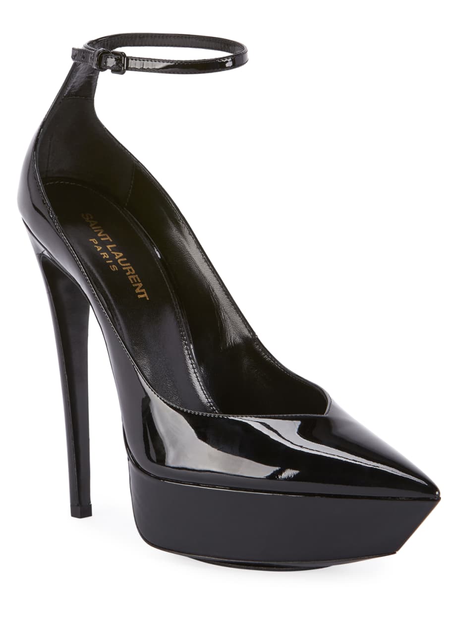 Saint Laurent Betty Patent Ankle-Strap Pumps - Bergdorf Goodman