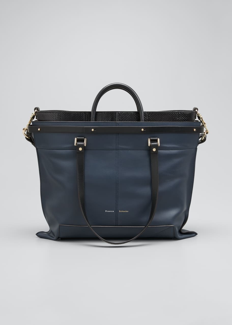 Proenza Schouler PS19 Large Leather and Ayers Snakeskin Crossbody