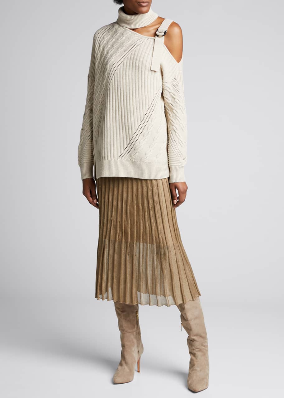 SIMKHAI Strapped Wool Turtleneck Sweater - Bergdorf Goodman