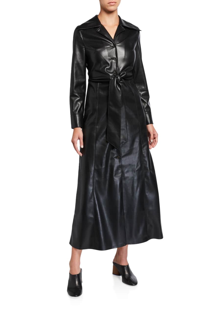 Nanushka Tarot Vegan Leather Tie-Waist Dress - Bergdorf Goodman