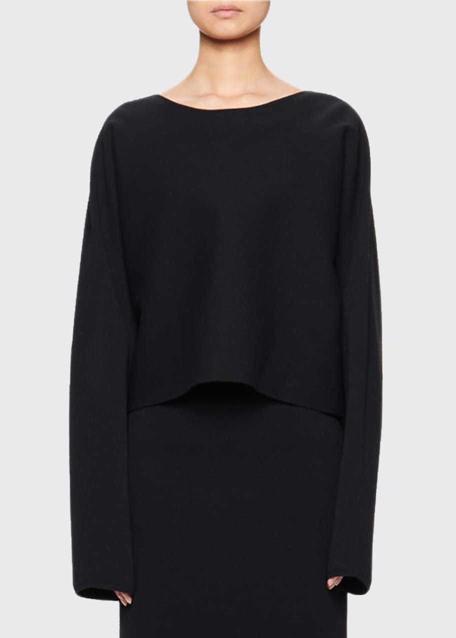 Image 1 of 1: Eli Cropped Long-Sleeve Top