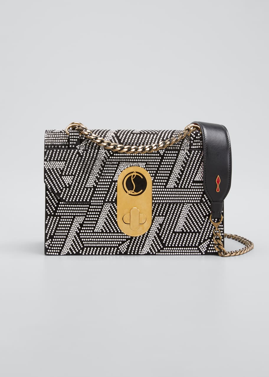 Christian Louboutin Elisa Small Suede Strass Shoulder Bag