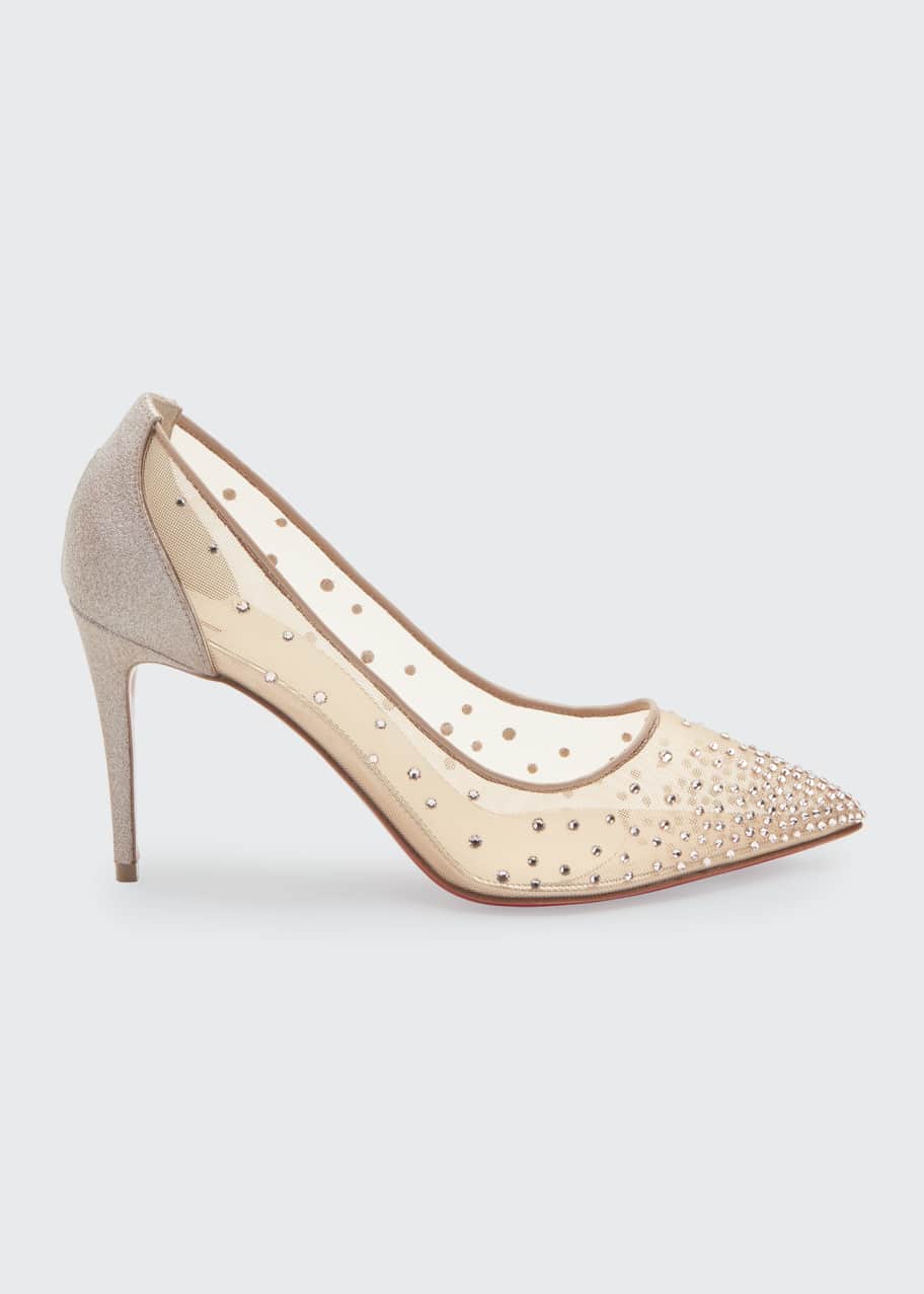 Image 1 of 1: Follies Shimmery Cocktail Red Sole Pumps