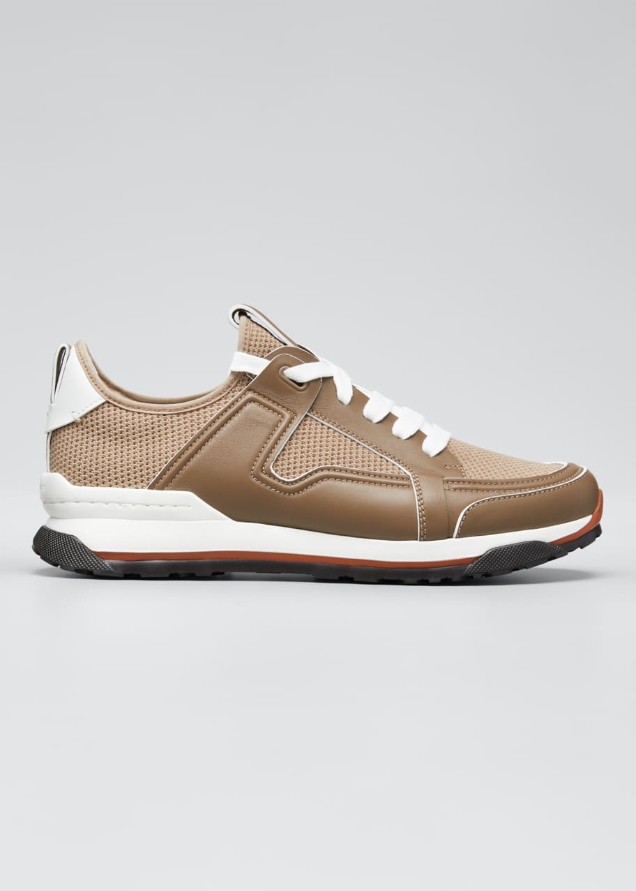 Image 1 of 1: Men's Siracusa Mesh & Leather Trainer Sneakers