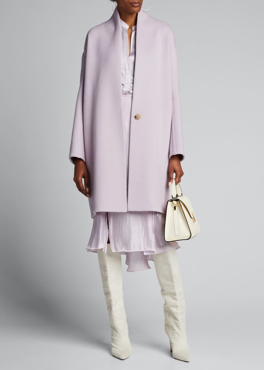 Vince collarless wool blend coat store