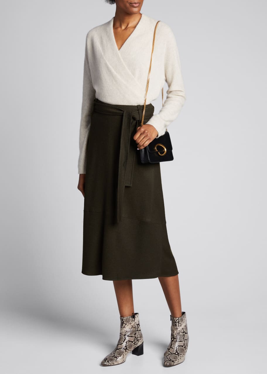 Vince wrap front cashmere pullover clearance