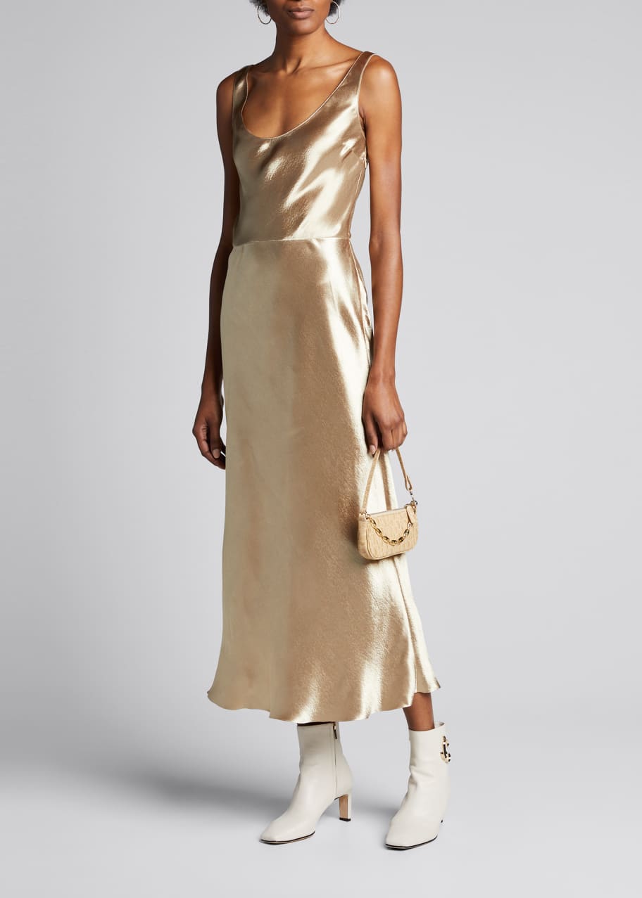 Vince Metallic Midi Tank Dress ...