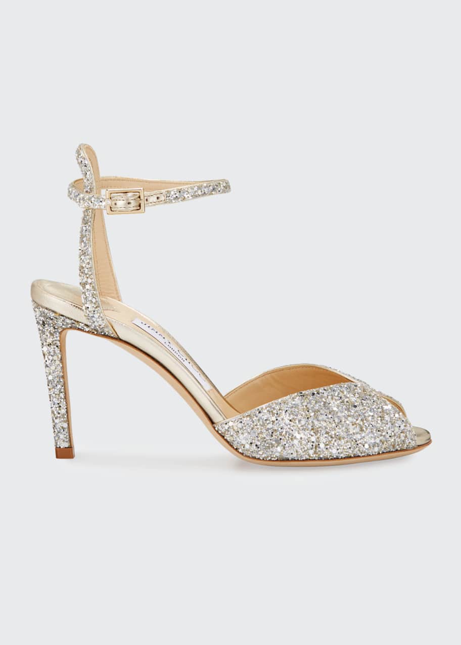 Jimmy choo sacora shimmery glitter cocktail sandals clearance