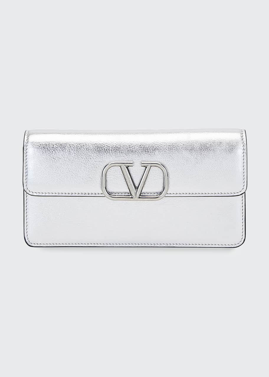 VSLING Metallic Leather Wallet on Chain