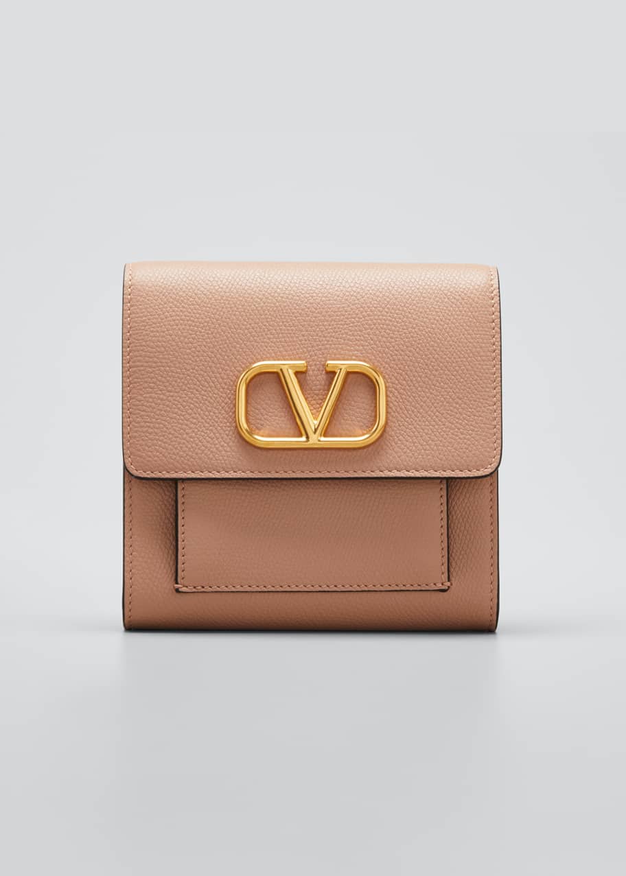 Valentino garavani vlogo soft hotsell grain leather flap wallet