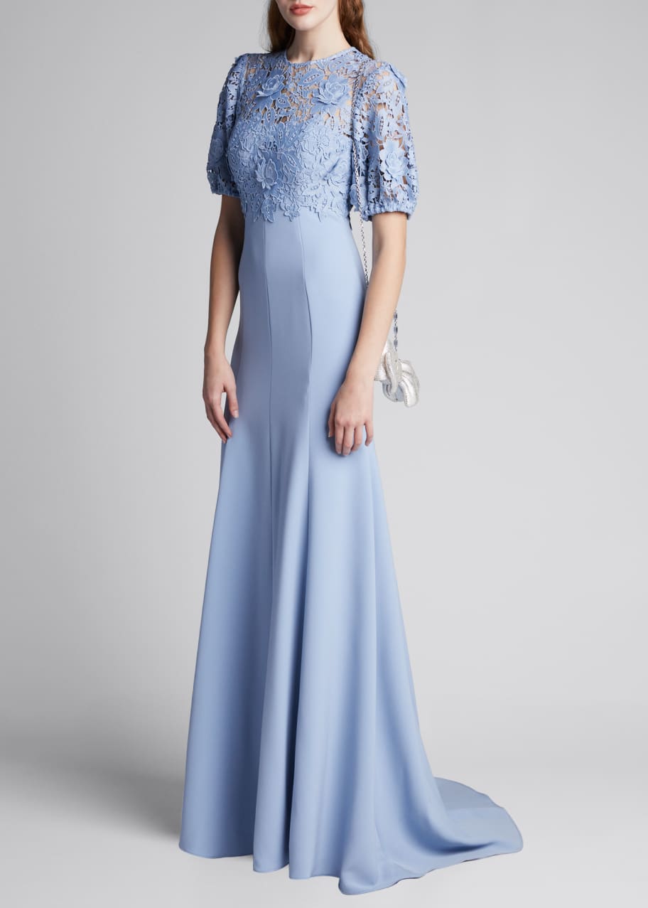 chinese dress ladies Lattice Guipure Lace Midi Skirt – Lela Rose main image 0