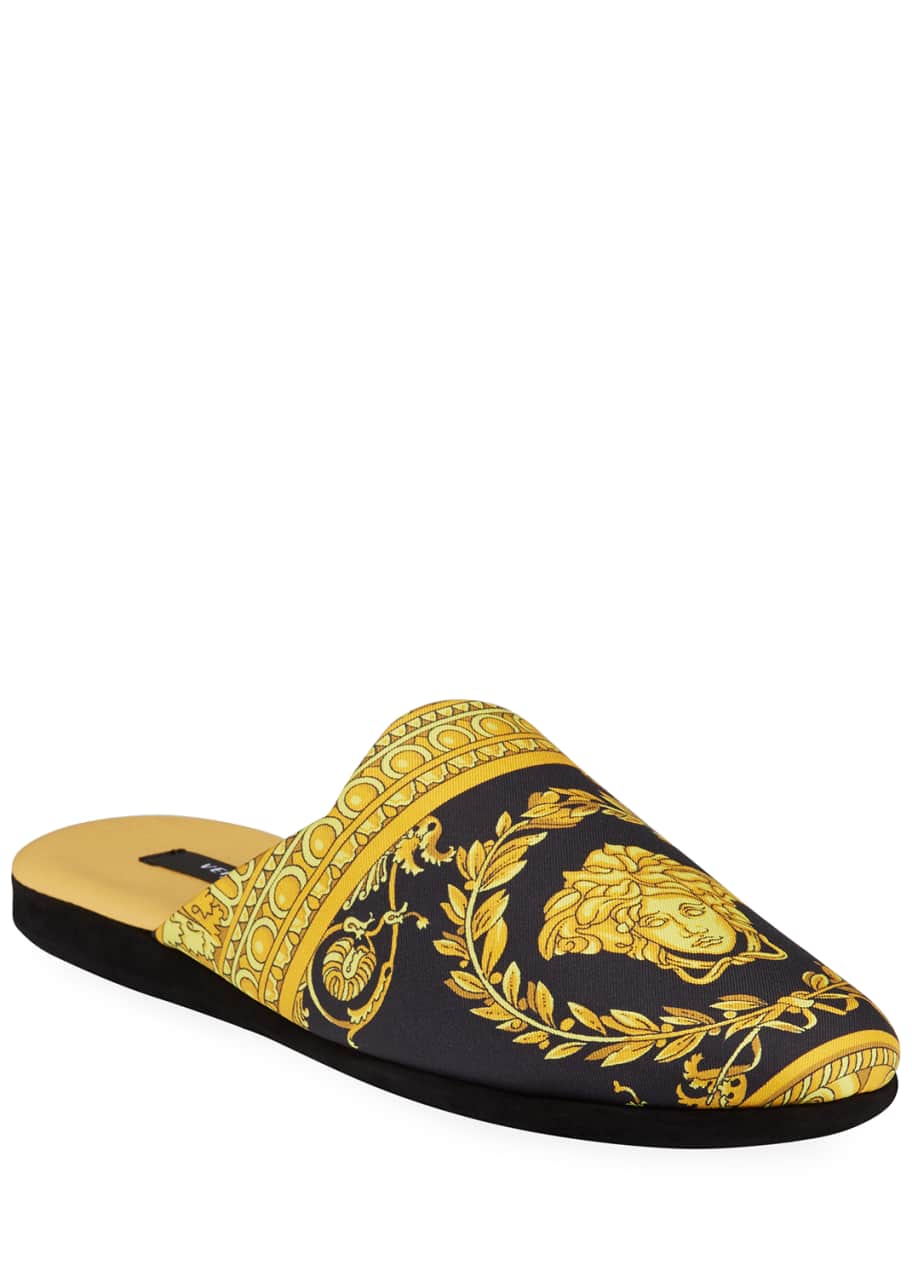 Versace Men s Barocco Silk Robe Slippers Bergdorf Goodman