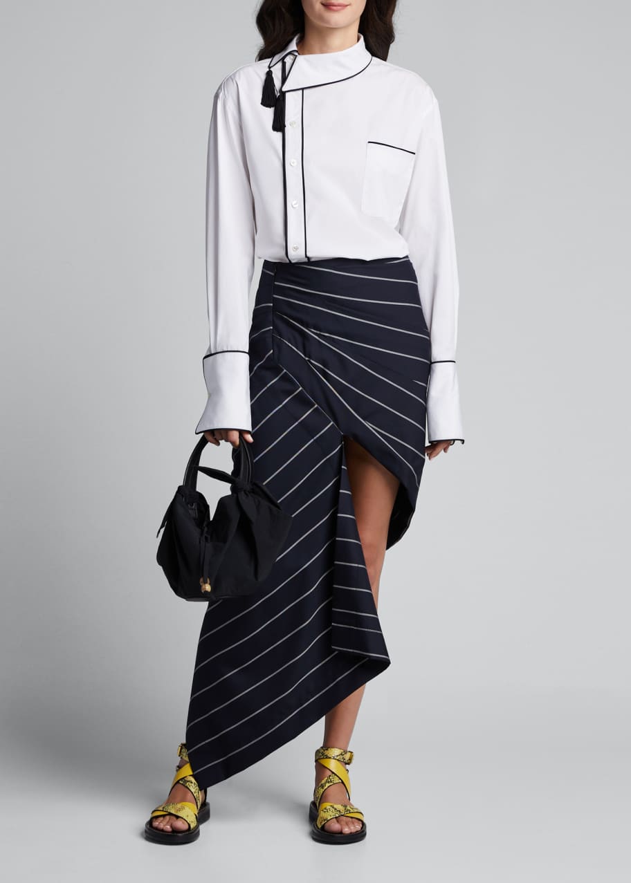 Side Collar Tassels Shirt