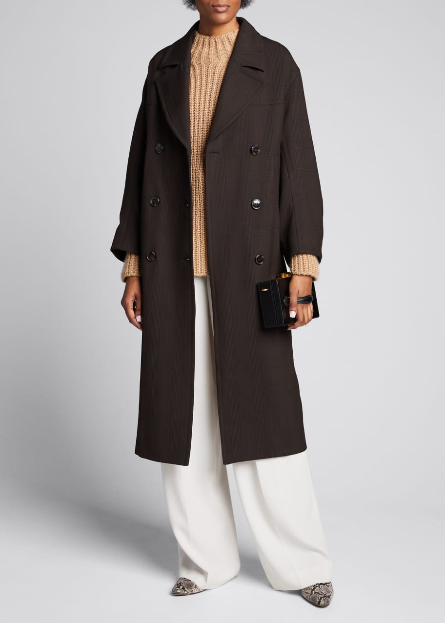 Ganni checked coat hot sale