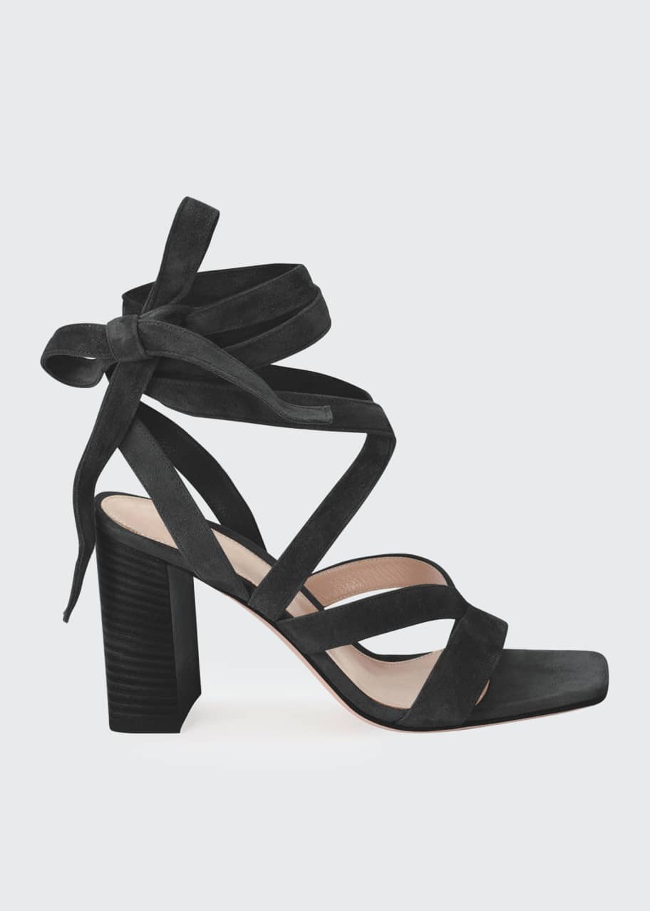 Gianvito rossi suede ankle tie sandals clearance
