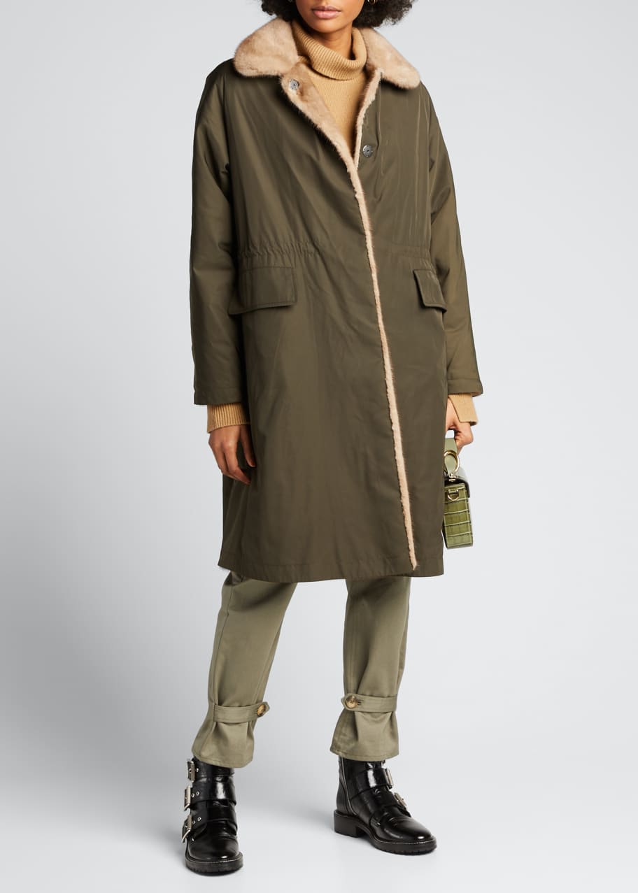 Yves salomon mink coat on sale