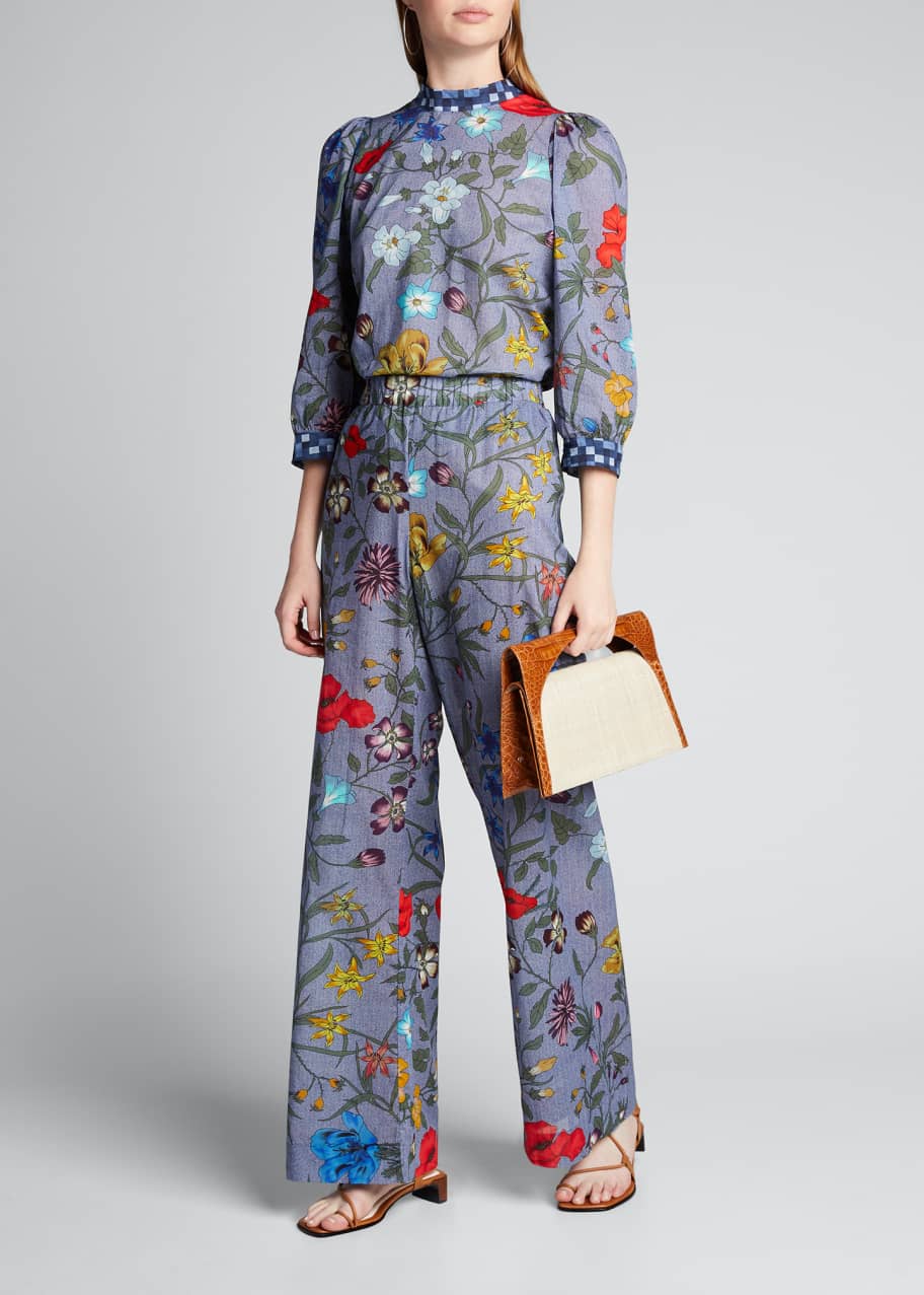 Image 1 of 1: Pickford Midnight Floral Print Pants