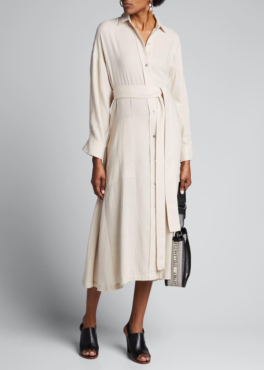 Vince Long-Sleeve Belted Shirtdress - Bergdorf Goodman