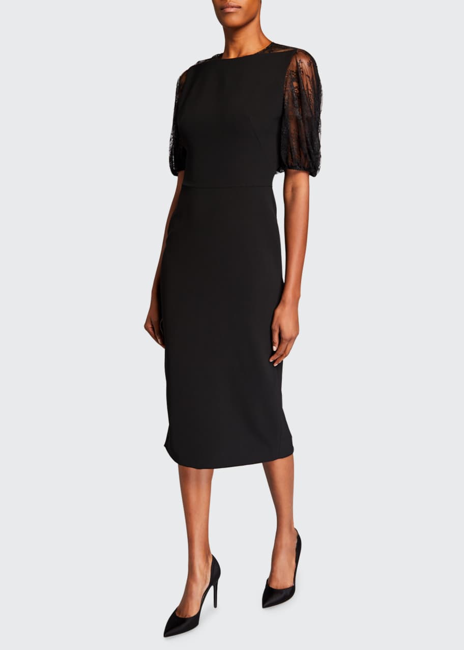 lace fitted dress The Bailey Fitted Red Dress with Lace Details 2 main image 0