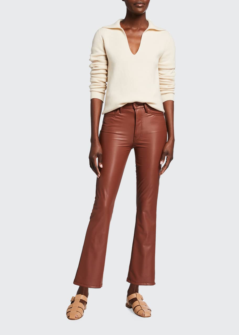 Image 1 of 1: The Insider Ankle Vegan Leather Boot-Cut Pants