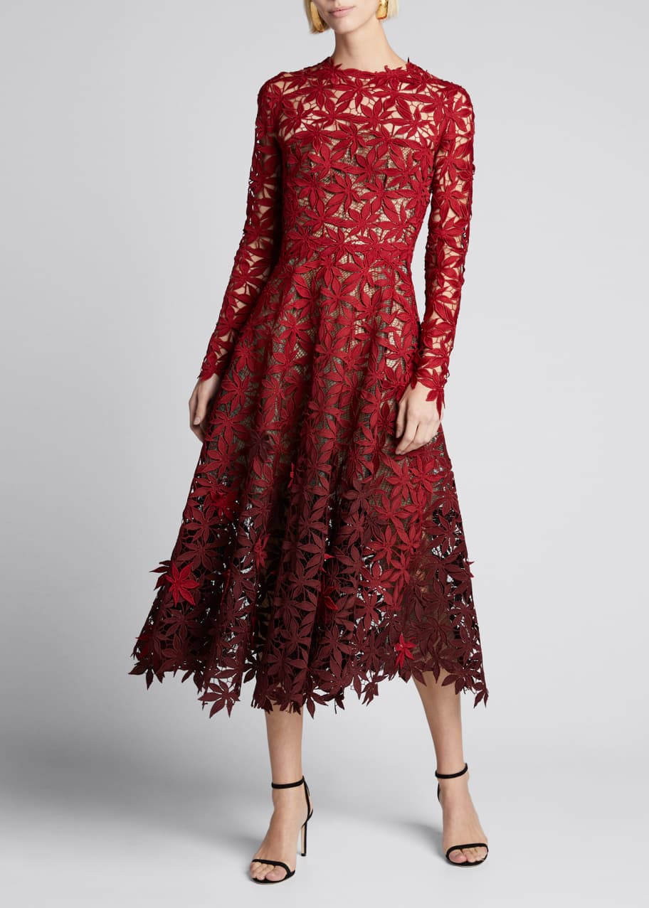 Oscar de la renta leaf dress top