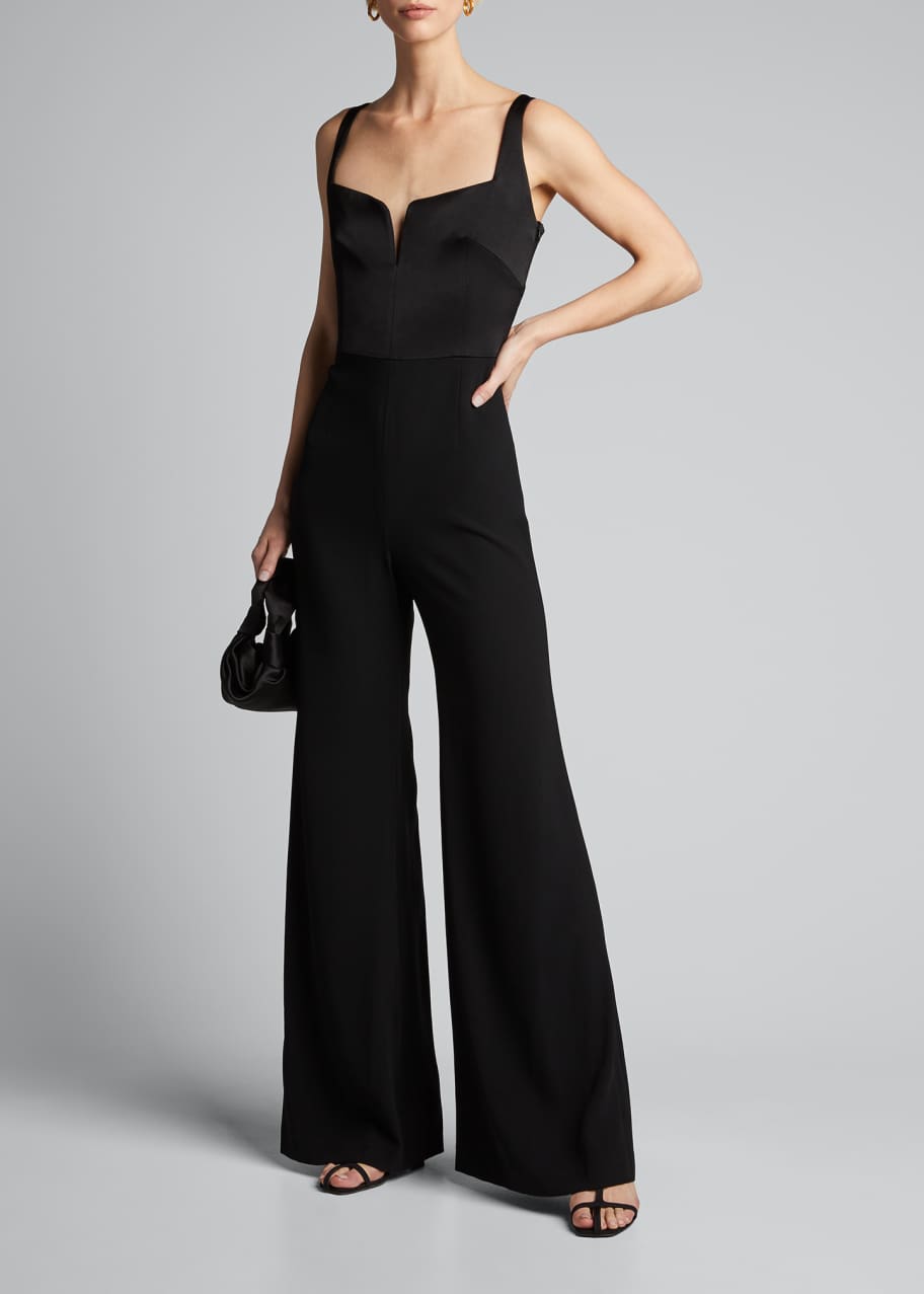 Image 1 of 1: Sleeveless Wide-Leg Corset Jumpsuit