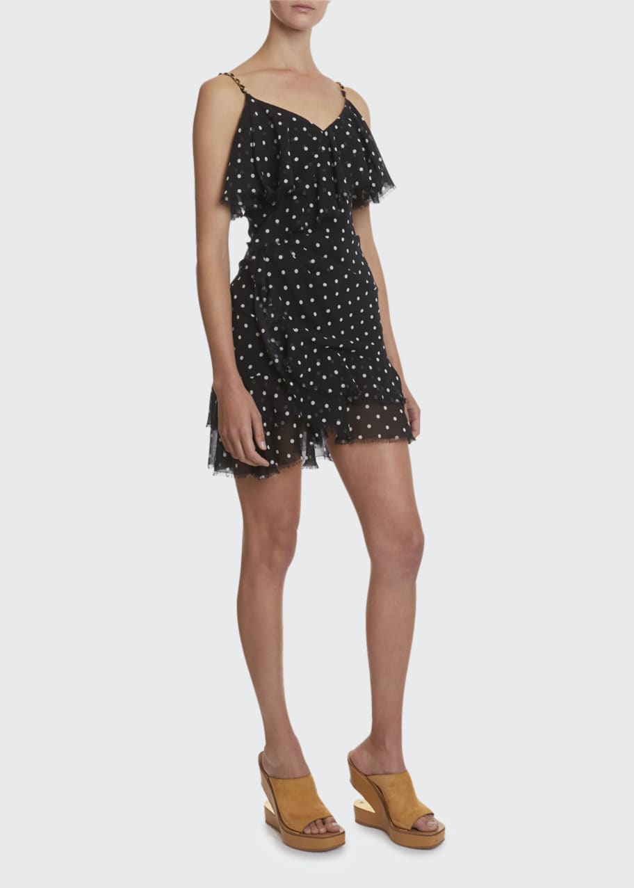 Image 1 of 1: Ruffled Polka-Dot Dress