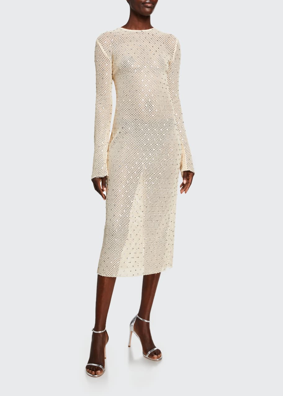 Image 1 of 1: Diamond-Crocheted Bodycon Dress
