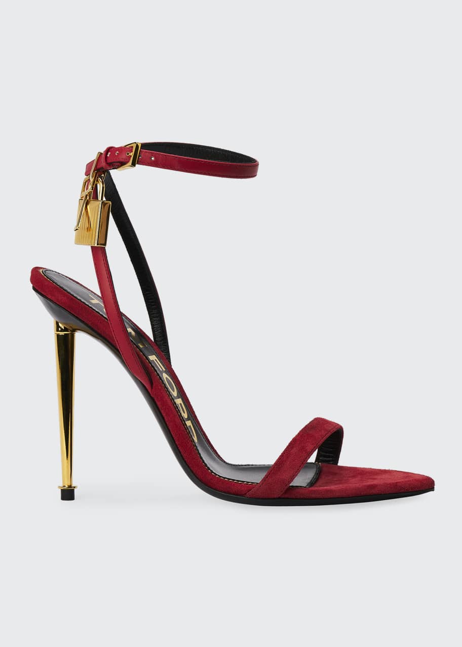 Image 1 of 1: Strappy Suede Lock Sandals