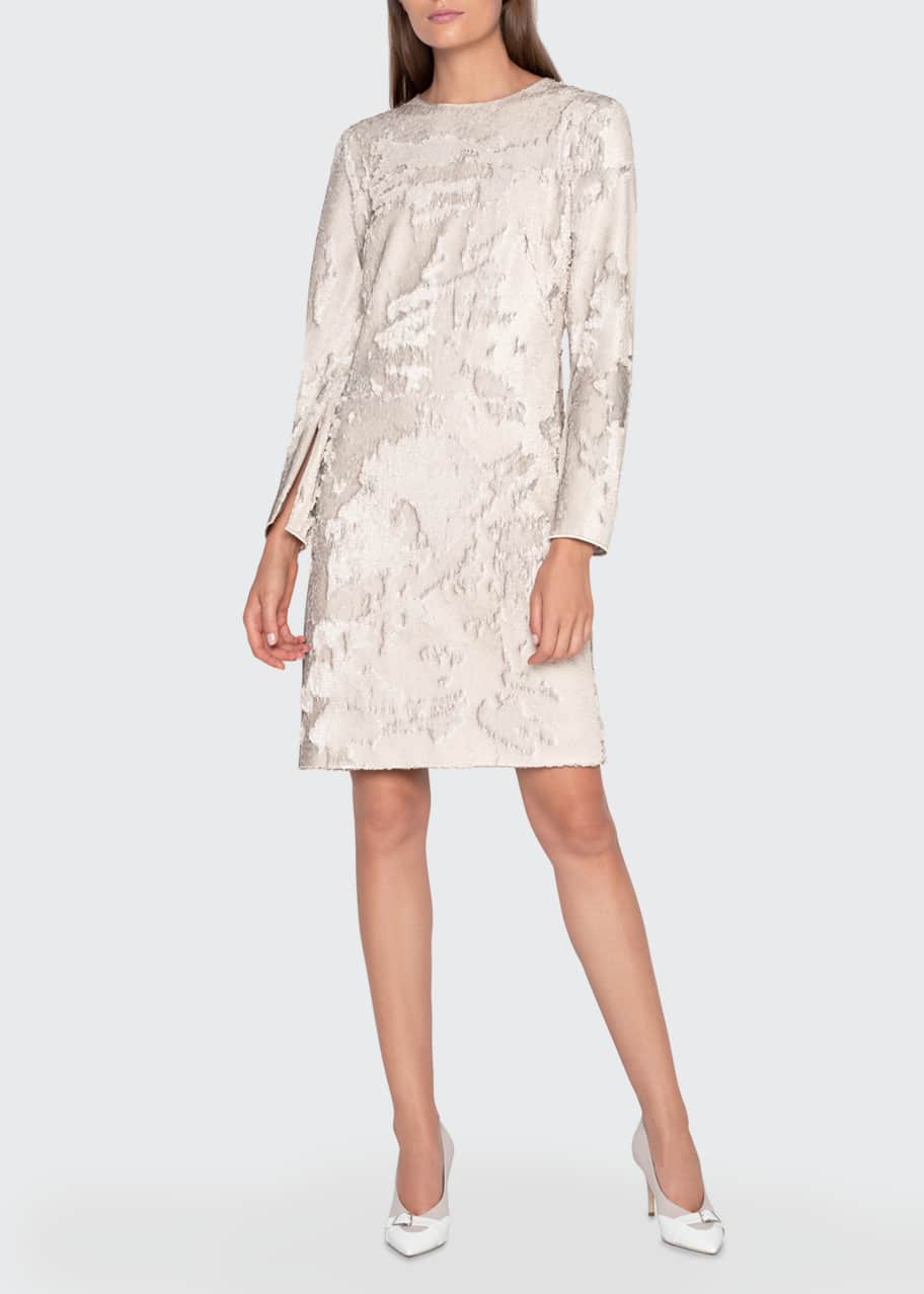 Image 1 of 1: Matte Sequined Cocktail Dress