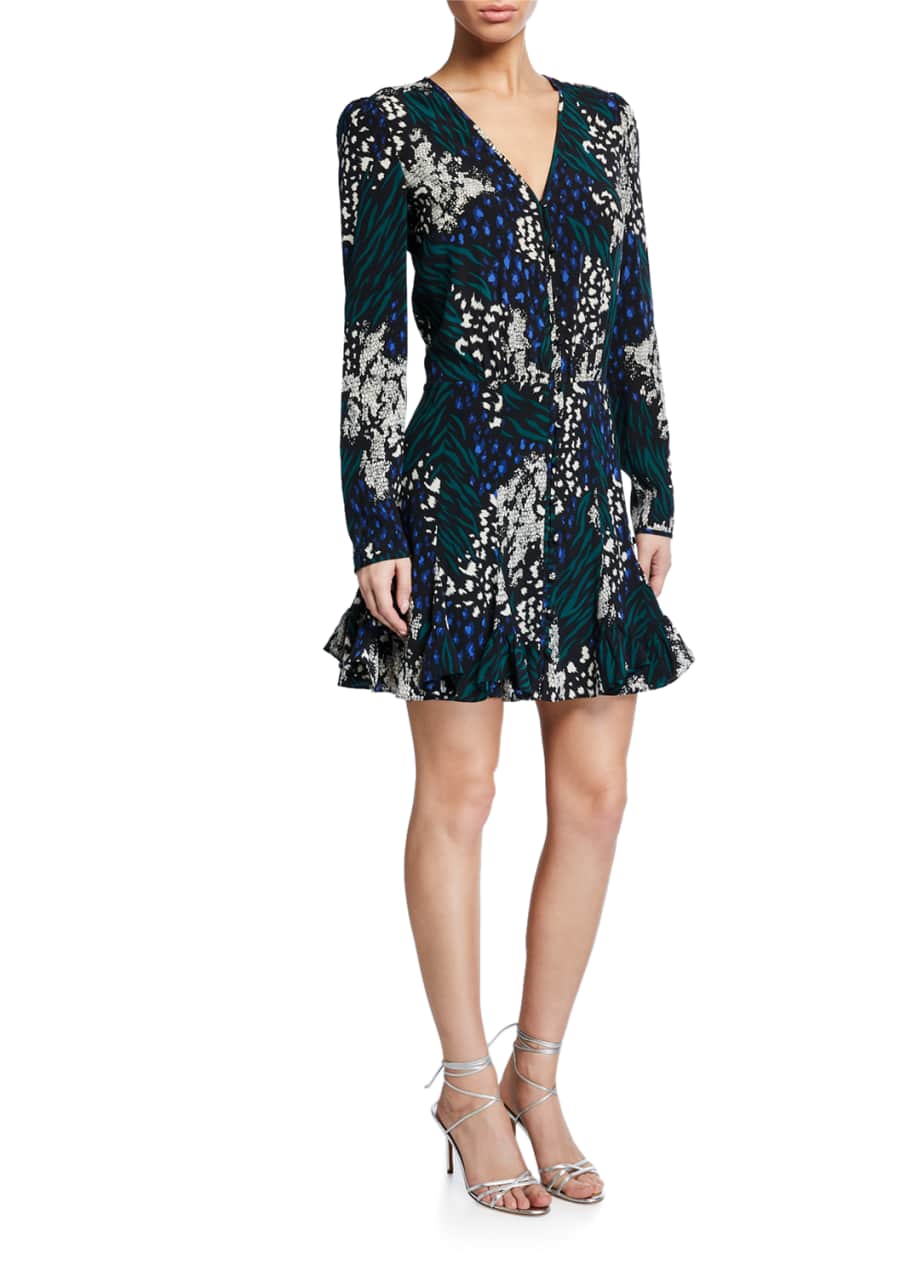 Veronica Beard Riggins Printed Button-Front Dress - Bergdorf Goodman