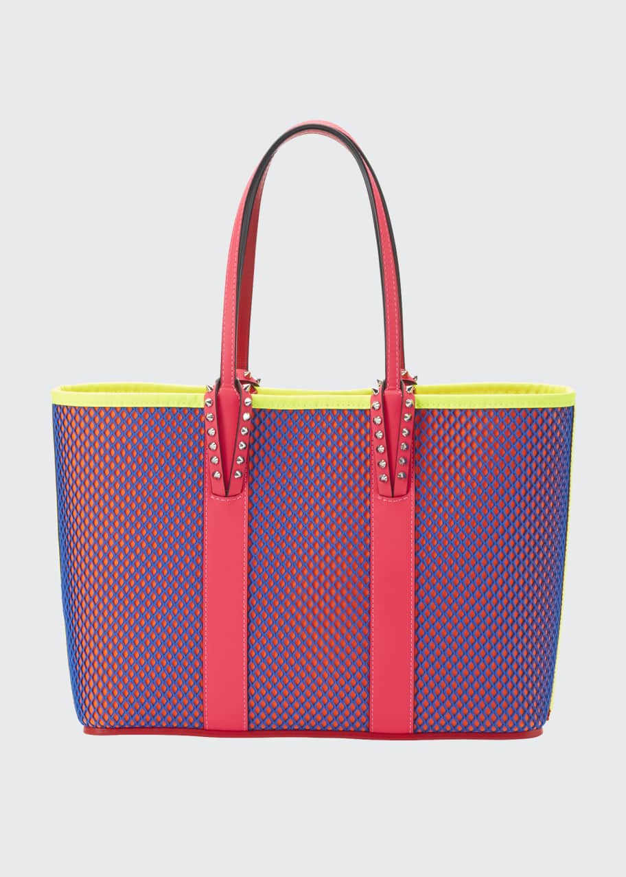 Image 1 of 1: Cabata Small Neo Resille Fluo Matte Mesh & Leather Tote Bag