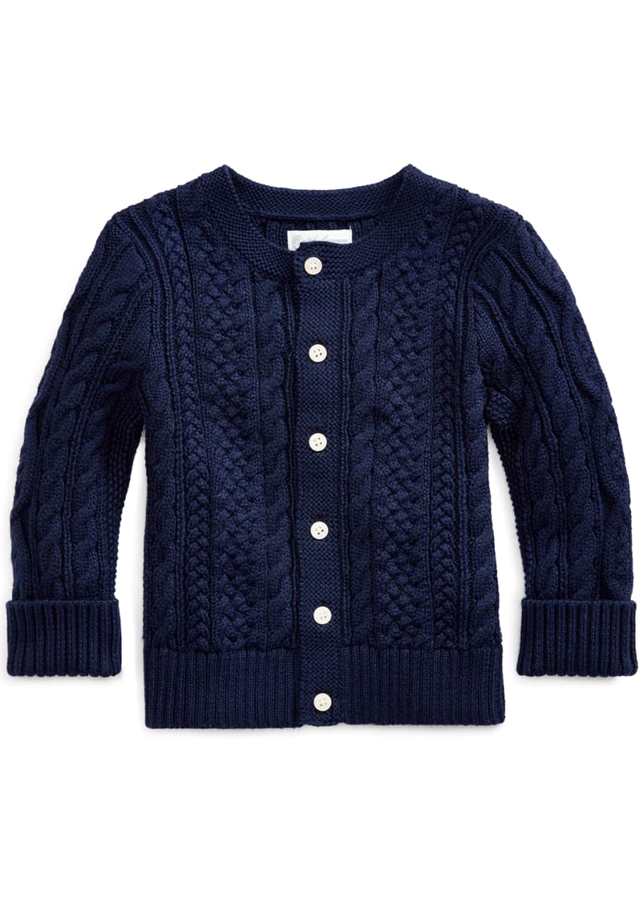 Image 1 of 1: Cotton Cable-Knit Cardigan, 6-24 Months