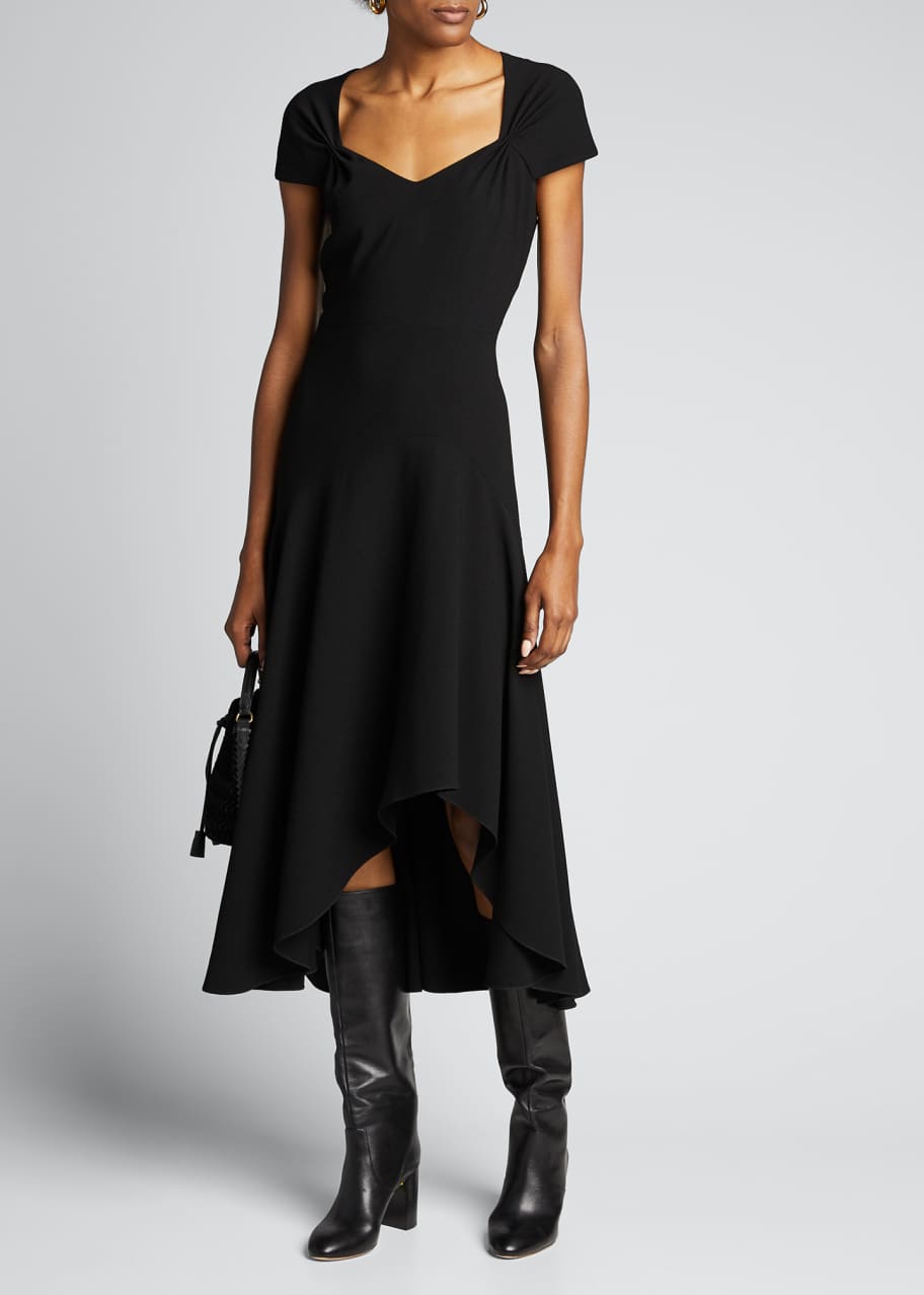 Image 1 of 1: Phoenix Short-Sleeve Asymmetrical Midi Dress